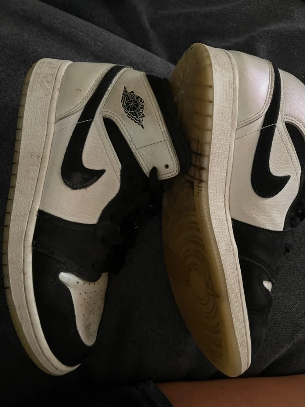 nike Black and White High-Top Sneakers size 7Y